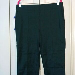 Hilary Radley Deep Emerald Pull On Tummy Control Pants Sz Large